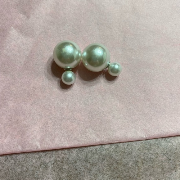 Double Pearl Earrings - Picture 2 of 2